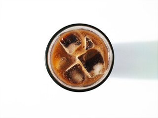 a glass tasty ice chocolate milk