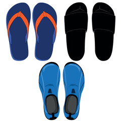 Sandal silhouette for the holiday season and enjoying the beach and surfing