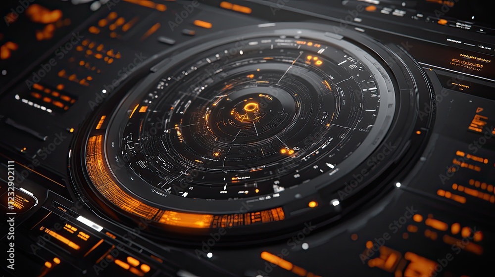 Poster Futuristic Technology Interface Circular Display System