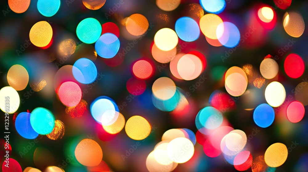 Poster colorful bokeh lights festive background image