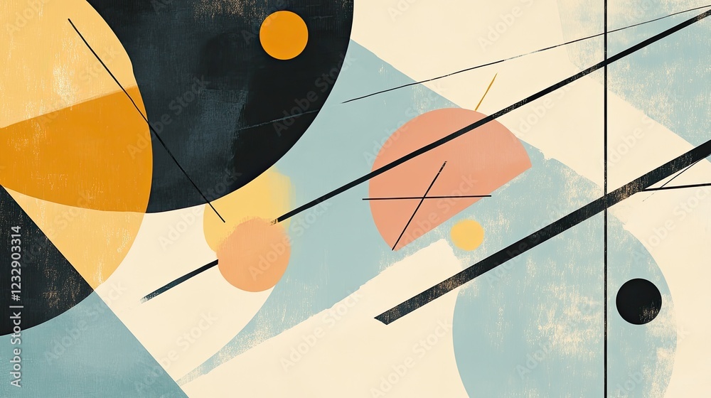 Poster Abstract Geometric Composition with Circles and Lines