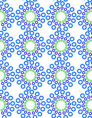 Blue Merry Dots in Bright Circles Repeat Pattern