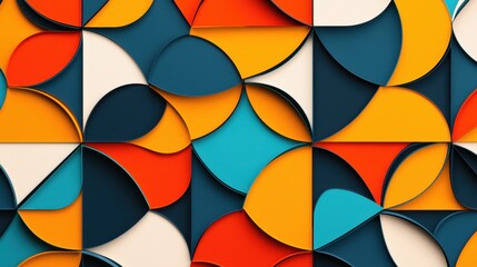 Obraz premium Colorful Geometric Shapes in Modern Abstract Design Background