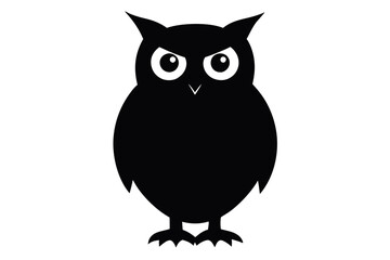 owl sitting on branch vector illustration