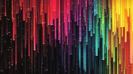 Vibrant Abstract Background with Colorful Vertical Bars and Lines