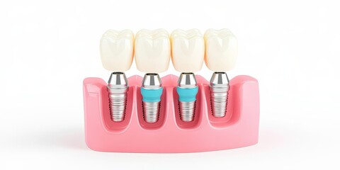 Obraz premium Dental implants model demonstrating modern dental technology.