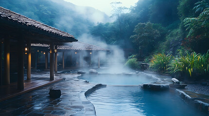 The Tranquil Serenity of Urai Open-Air Hot Springs: A Perfect Blend of Nature, Gentle Steam, and Traditional Ambiance in Taiwan's Lush Mountains