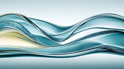 Obraz premium Abstract Teal Liquid Waves Flowing Gently