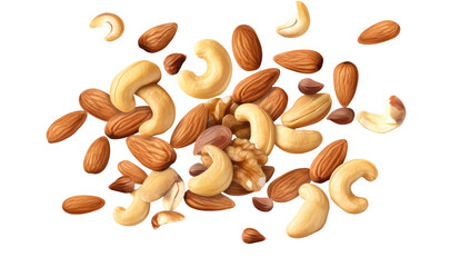Almonds and tree nuts isolated on transparent background Remove png, Clipping Path, pen tool