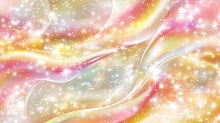Pastel Waves Shimmering with Sparkling Stars