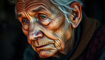 Obraz premium Portrait of a thoughtful elderly person