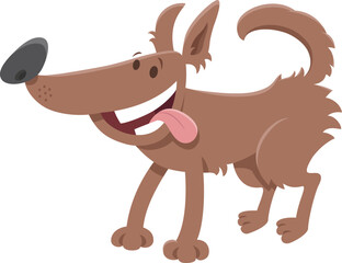 cartoon playful dog animal character sticking out tongue