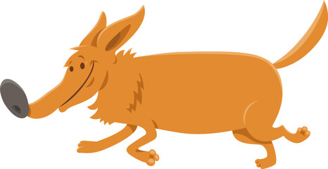 funny running yellow dog cartoon animal character