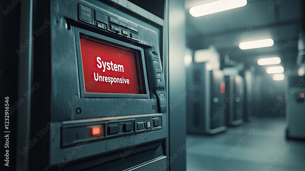 Poster Old Server System Shows Unresponsive Message