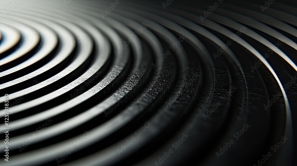 Poster abstract concentric circles dark textured surface