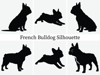 French Bulldog Silhouettes Design