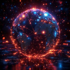 Obraz premium Abstract Global Network Visualization V2