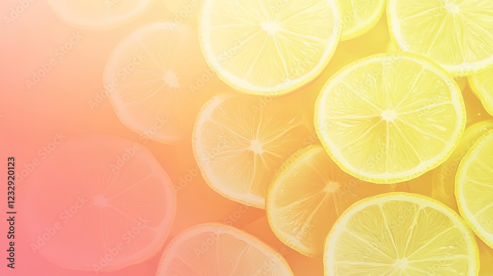 Poster vibrant lemon slices background image