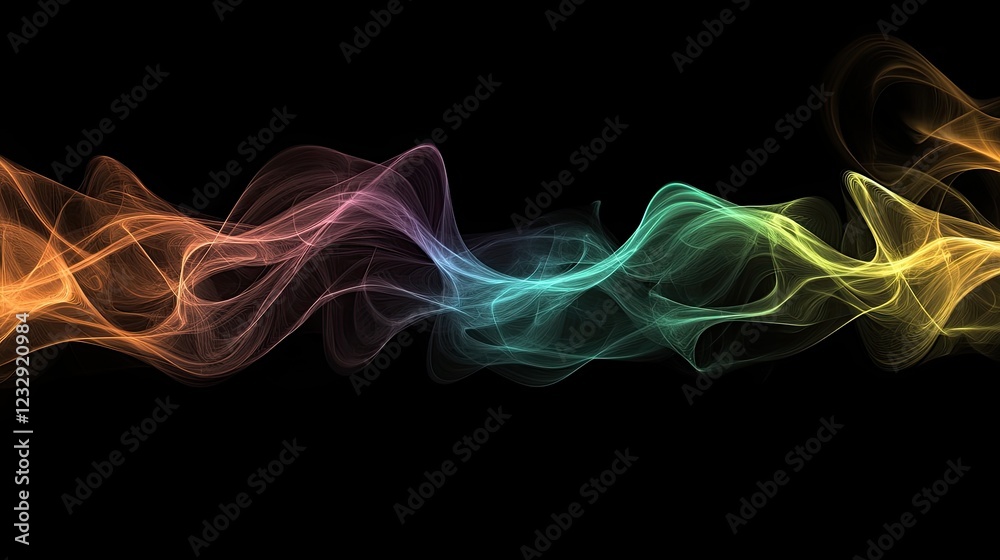 Poster abstract colorful wave forms design