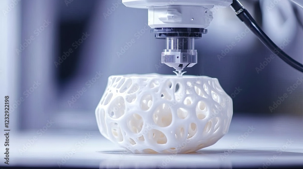 Aufkleber Three dimensional printer creating a white lattice object