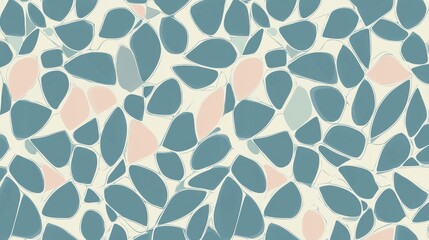 Obraz premium Abstract Leaf Pattern in Soft Pastel Colors on Cream Background