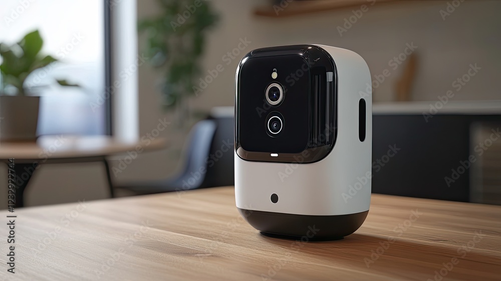 Poster Modern Home Security Robot Camera on Table