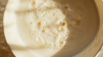 A Serene Cereal Bowl Soaked in Milk