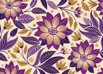 Purple Floral Seamless Pattern