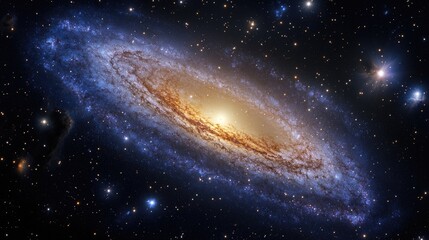 Fototapeta premium A vast galaxy filled with stars and nebulae, set against the backdrop of space.