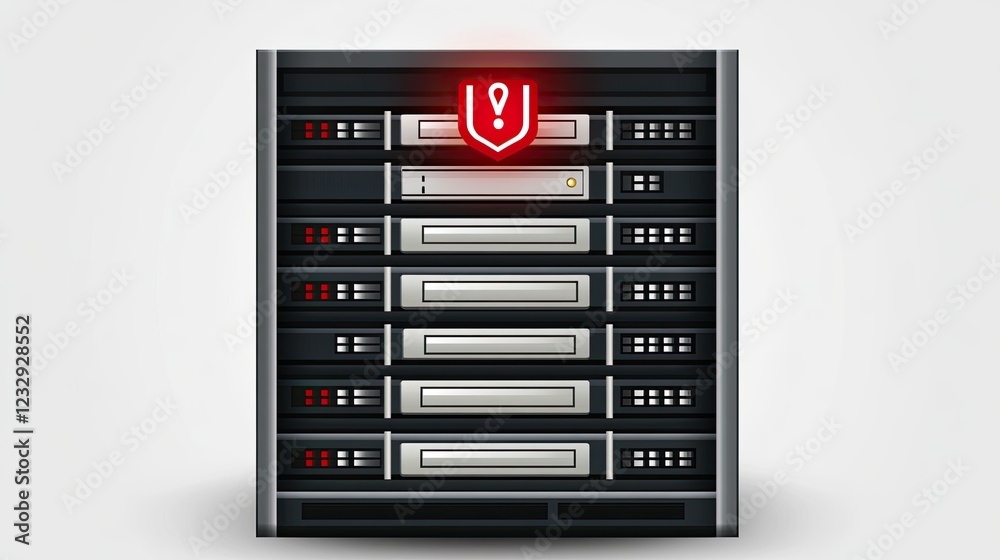 Poster Server Rack Showing Warning Alert Indication