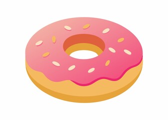 donut isolated on white background vector illustration 