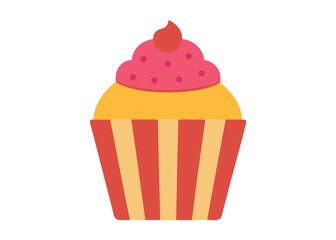 cupcake with cream vector illustration 