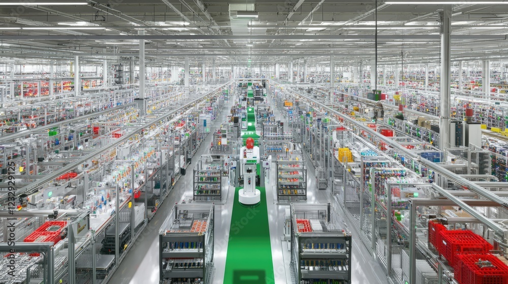 Aufkleber automated warehouse system high tech distribution center