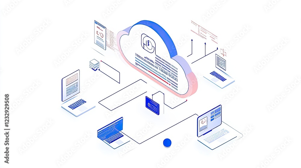 Poster Cloud Computing Network Multiple Devices Data Synchronization
