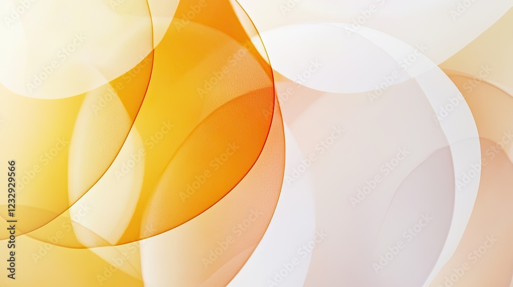 Poster abstract orange and white circular design