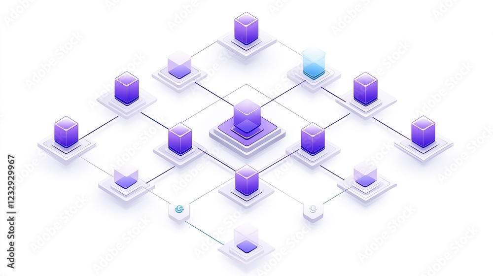 Poster networked cubes illustrating data center connectivity