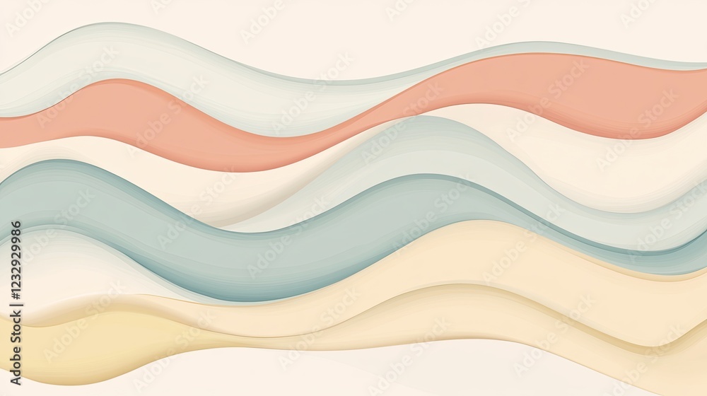 Poster Abstract Wavy Pastel Color Design Pattern
