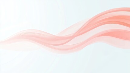 Abstract Pink Waves Flowing Softly Across White Background