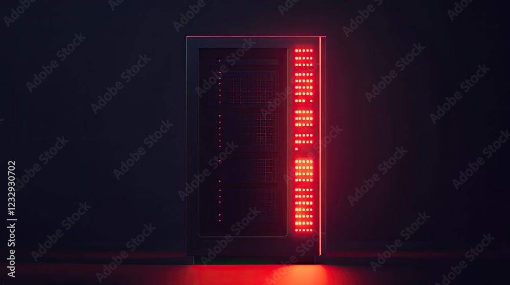 Aufkleber Red illuminated server rack in dark setting