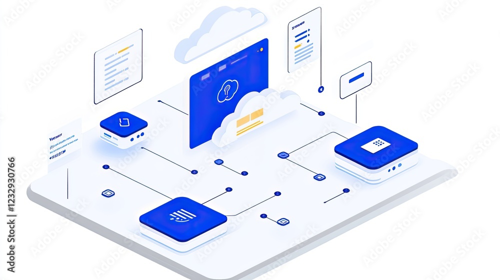 Poster Cloud Computing System Data Network Diagram