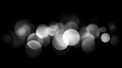 Abstract grayscale bokeh lights background image
