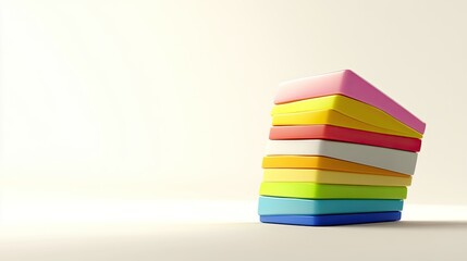 Colorful Blocks Stacked in a Leaning Tower Formation