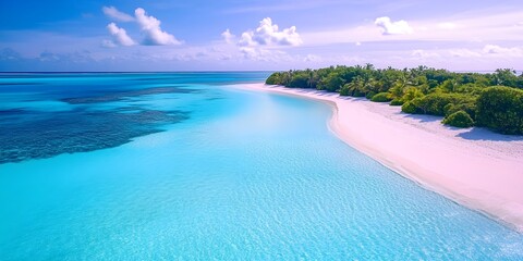 Obraz premium Aerial View of Tropical Paradise Beach - Generative AI