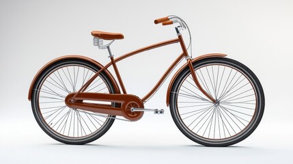 Fototapeta premium Classic Brown Bicycle Isolated on White Background for Design Use