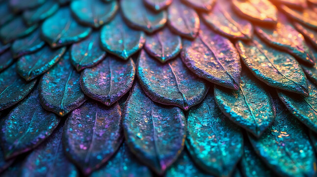 Scale texture with iridescent reflections