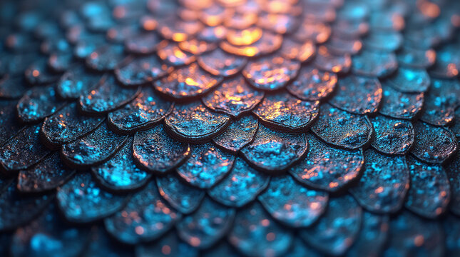 Scale texture with iridescent reflections