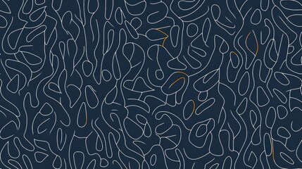 Abstract Line Art with Fluid Shapes on Dark Background