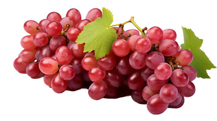 Fototapeta premium Fresh Red Grapes Sweet Juicy Clusters, Healthy Summer Fruit for Snacks and Recipes, isolated on transparent background.