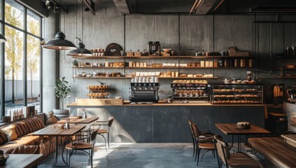 Industrial Chic Coffee Shop Interior Design