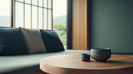 Living room in Japandi decor
